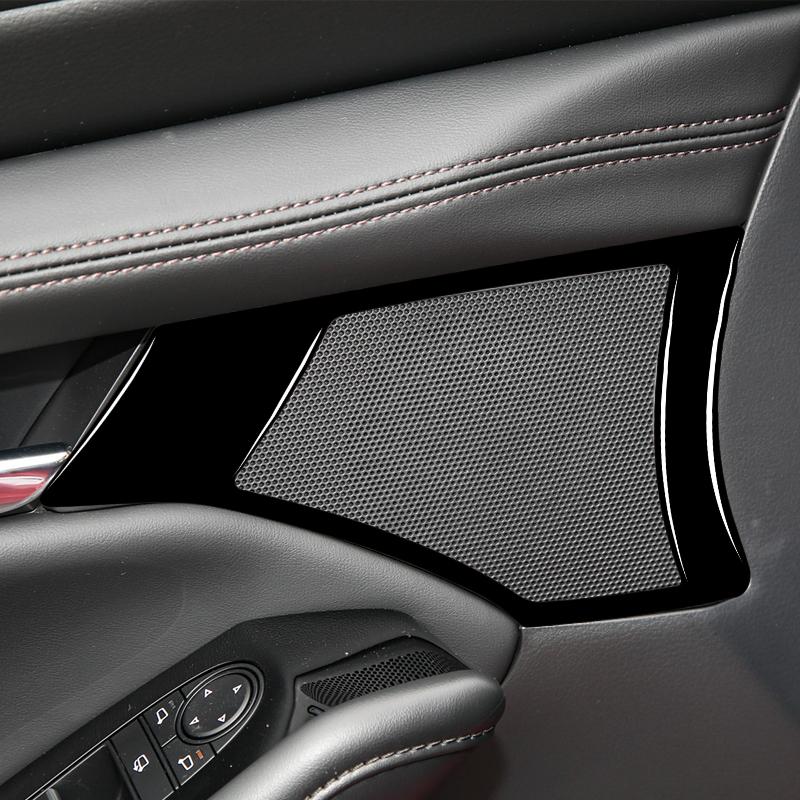 For Mazda 3 Axela 2020 2021 2022 2023 2024 Car Interior Solf Carbon Fiber / PVC Front Door Speaker Trim Sticker