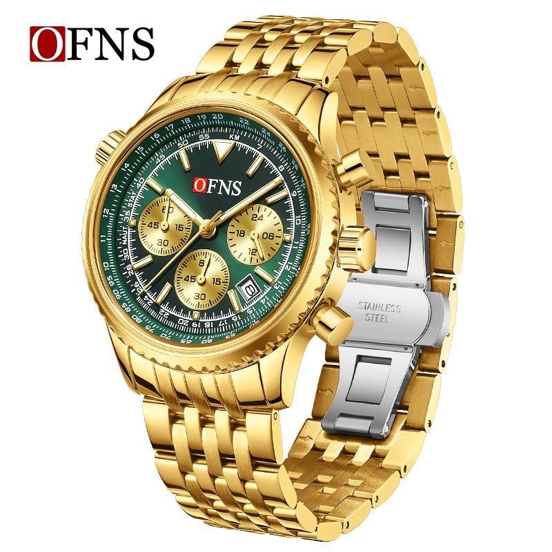 Men Watches Luxury Chronograph Date Waterproof Male Clock Steel Band Quartz Wristwatch