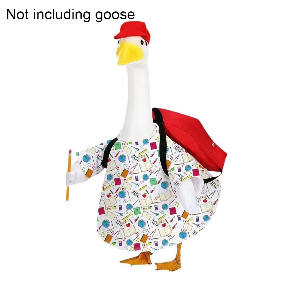 

New Creative Fun Back to School Porch Goose Costume Four-Piece Set Big White Goose Courtyard Home Front Door Decoration