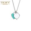 Collana con ciondolo doppio cuore amore romantico Collana con ciondolo rosso verde rosa