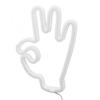 Hand Finger Neon Light OK Shaped LED Neon Sign Battery USB and Battery Powered Wall Decor Light for Home Bedroom