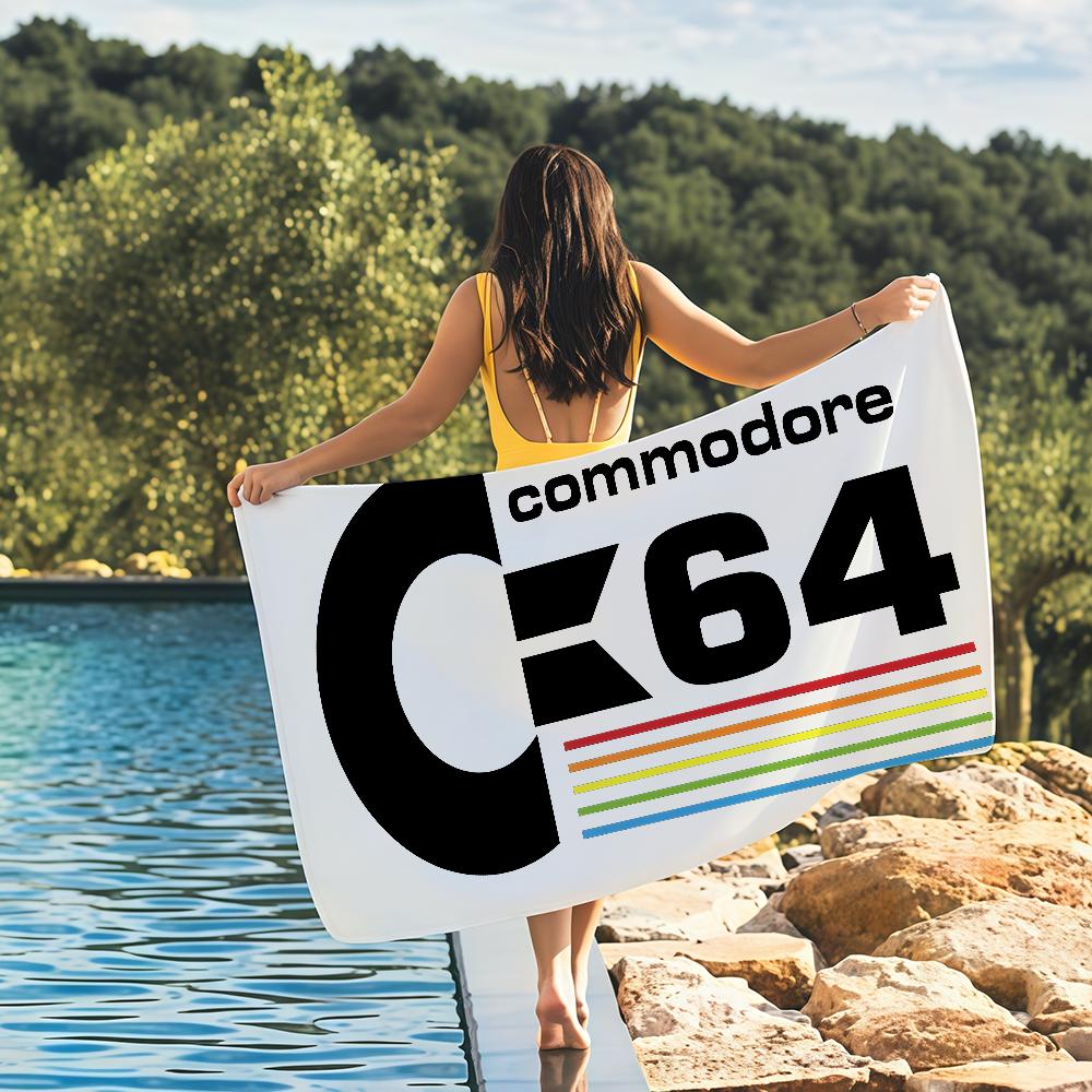 Fashion C-Commodore 64 logo Towel Quick Drying Beach Towels Are Suitable For Swimming Pools Camping Yoga And The Gym