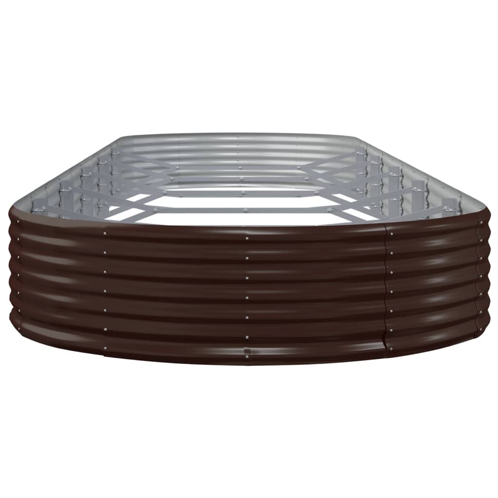 Raised Garden Bed Galvanized Steel 523 X 140 X 36 Cm Brown