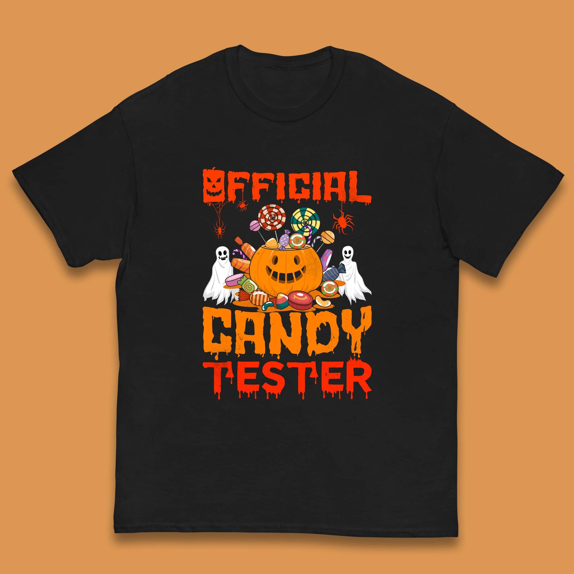 Official Candy Tester Halloween Trick Or Treat Funny Halloween Party Kids T Shirt 100