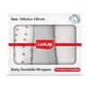 LuvLap 100% Cotton Muslin Baby Swaddle Set Pack of 3, 120cm X 100cm Breathable Soft Wrap for Newborns, Multipurpose Towel