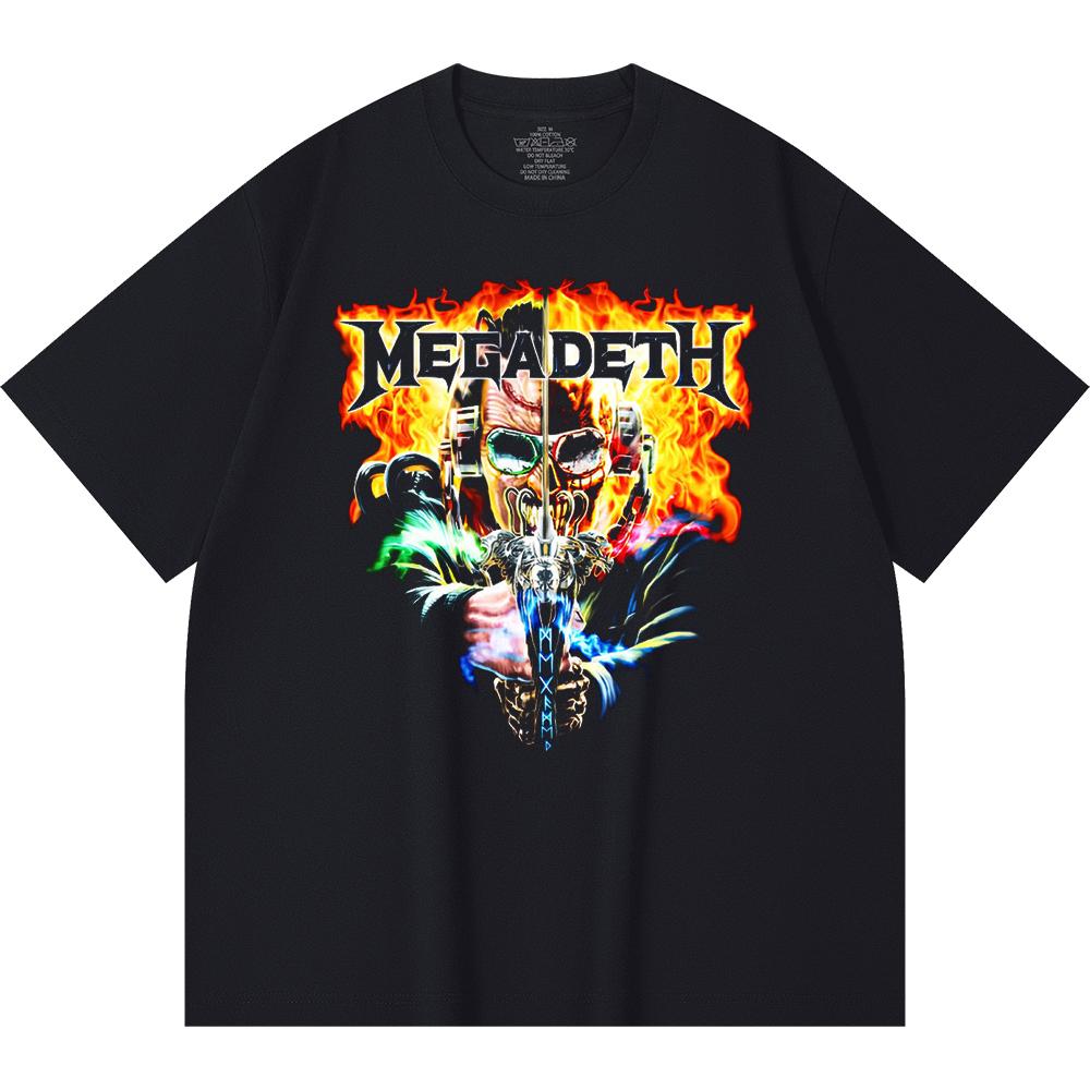 Tricou Heavy Metal 230 Gsm 100% Bumbac Imprimeu Trupă Rock Muzică Populară Tricou Unisex din Bumbac Gros