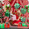 2-10PCS 84x39cm Large Red Christmas Candy Cane Foil Balloons, Xmas Walking Stick Candy Balloon For Xmas New Year Festival Decor