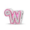 New In Copper Color Zircon Collection Pink 26 Letters Bead Charms Compatible With Pand 3mm Bracelets Do It Yourself Charm Pendant Woman Jewellery