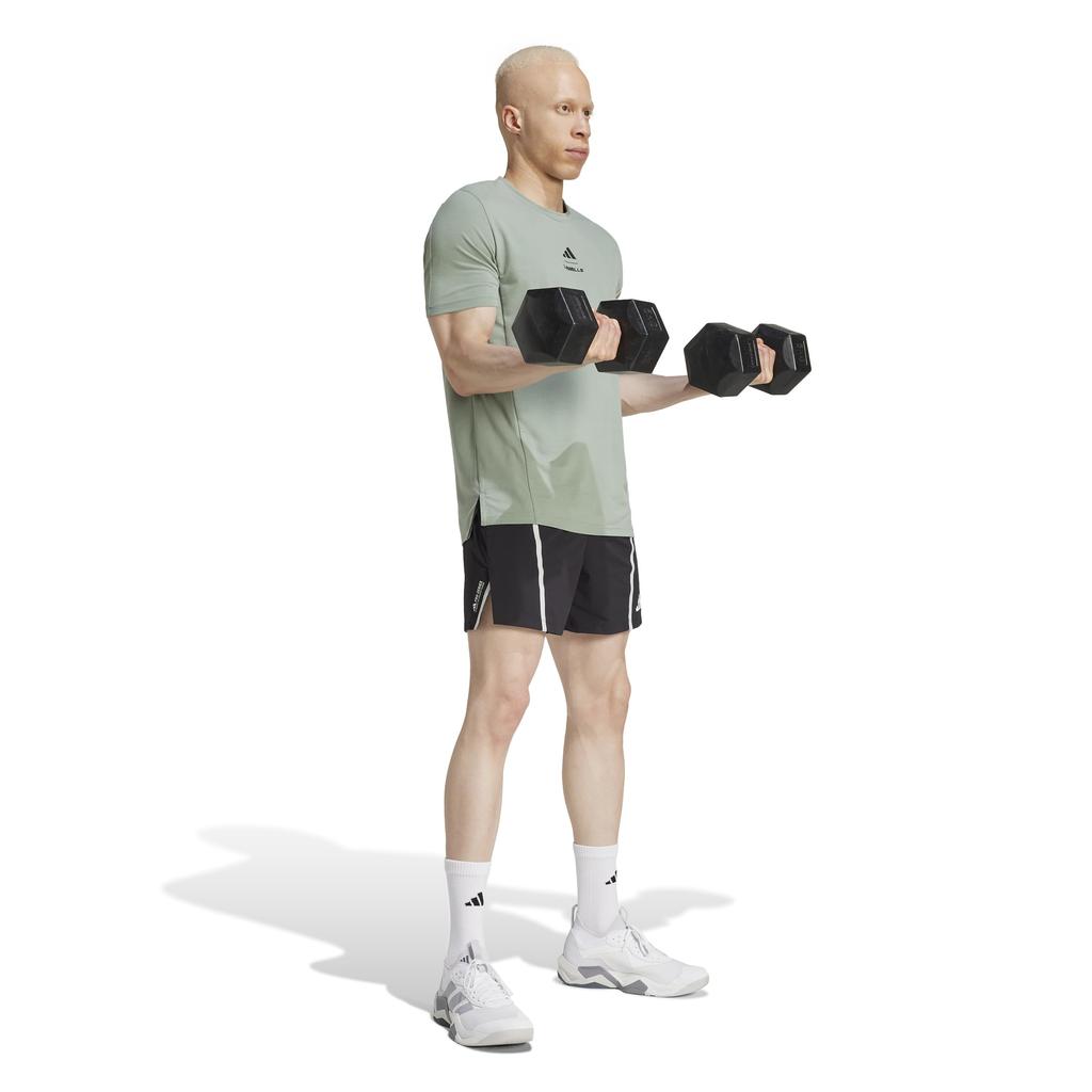 Adidas LESMILLS Short Sleeve Silver Green Size L Men's T-Shirt, KRL51, (JW1741),