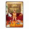 Russian Text Vintage Poster Girls Metal Tin Sign Home Bar Decor