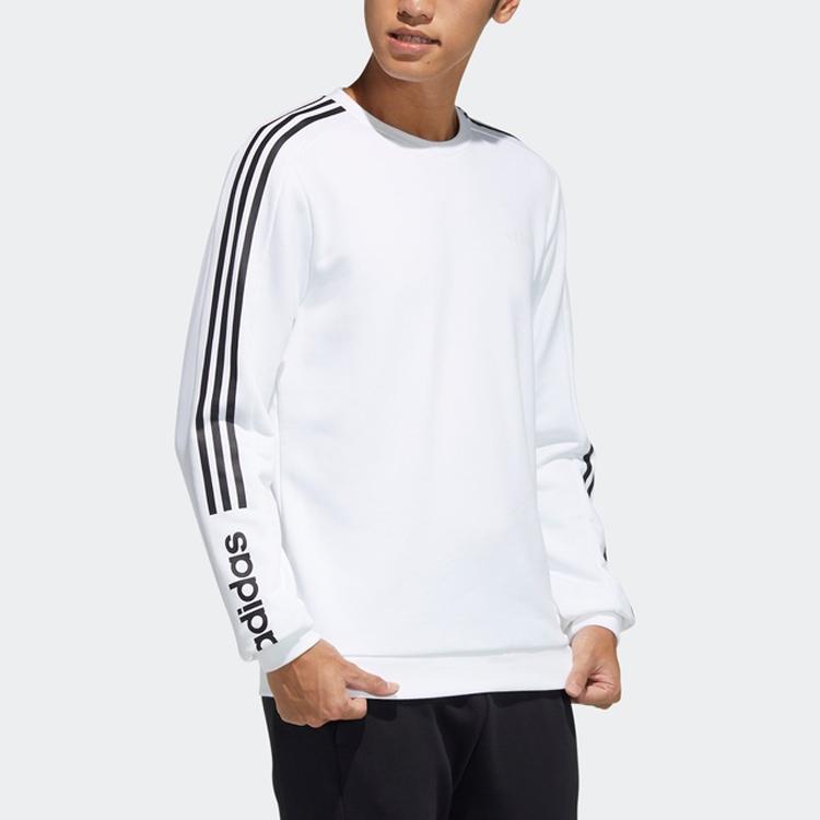 Adidas Neo Basics Short Sleeve Logo Print Pullover Sweatshirt Men Tops White H45561