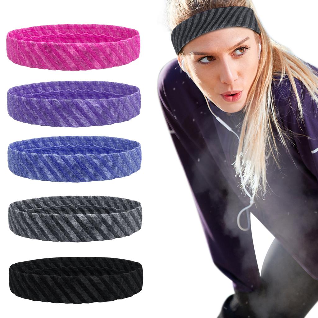 1 PC Nonslip Elastic Folds Yoga Hair Bands Fashion Wide Sports  Summer Stretch SweatBand Headband Running Accessories