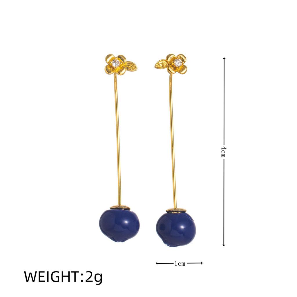 18K Gold-Plated Fruit & Vegetable Earrings: European & American INS-Inspired Fresh Design