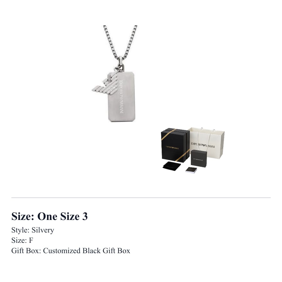 Emporio Armani Stainless Steel Necklaces Men's Silver EGS3167040_NLP