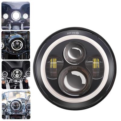 7 Zoll LED-Motorradscheinwerfer mit Adapter für Harley Touring Ultra Classic Electra Street Glide Road King Yamaha Scheinwerfer