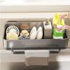 Space Aluminum Suction Cup Sink Drain Rack Wall Mounted Waterproof Sink Sponge Holder with Water Tray Punch Free