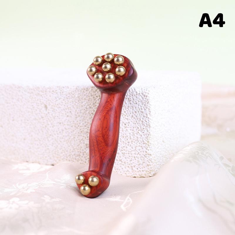 Wooden Handle Metal Ball Massage Tool - Multi-Color Body Relaxation Roller for Muscle Relief