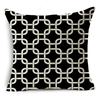 Modern Simple Black and White Geometric Linen Pillow Case Home Sofa Pillow Cushion Cover Soft Decoration
