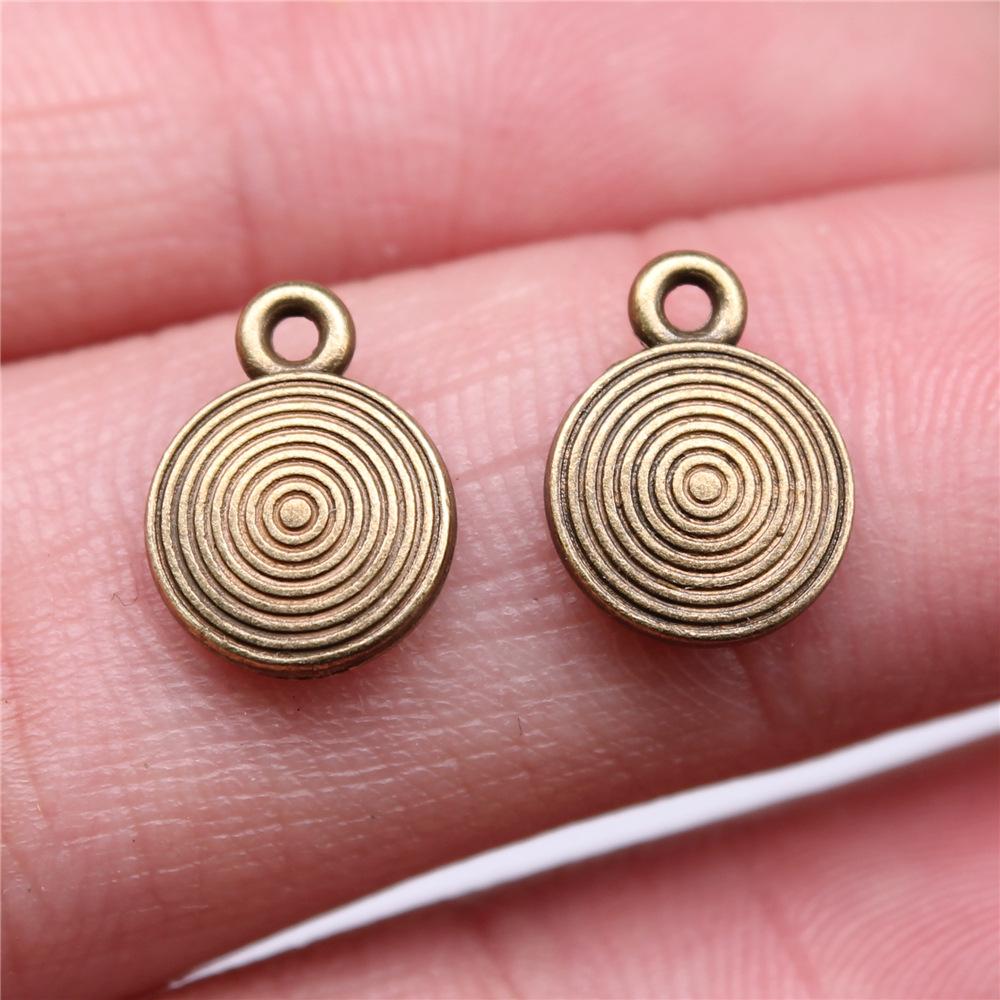 10pcs Round Circle Tibetan Bronze Silver Color Pendants Antique Jewelry Making DIY Handmade Craft Charms For Jewelry Making