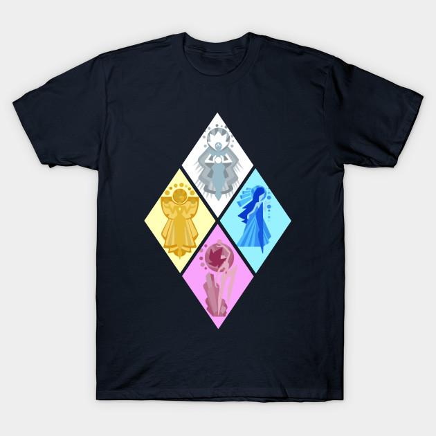 Men Black Print T-shirt The Great Diamond Authority - Steven Universe No-Cut Transfer Paper Print Cotton Tshirt XL