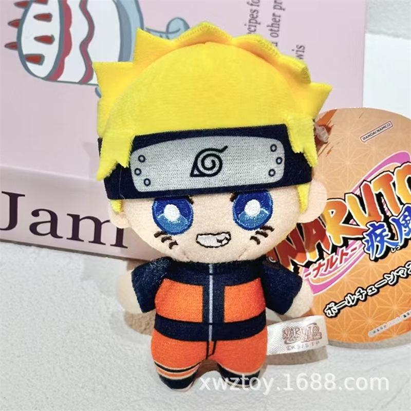 Naruto 10Cm Shippuden Anime Peripherals Plush Toy Keychain Naruto Cartoon Kakashi Gaara Cotton Doll Key RingBag Hanger Ornament