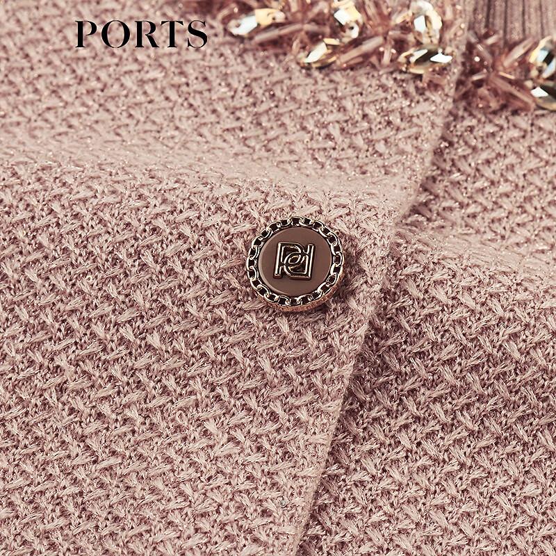 PORTS Women's Beaded Collar Lambswool Blend Cardigan