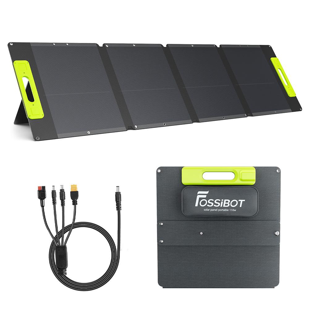 FOSSiBOT SP110 110W Faltbares Solarpanel, 26% Hoher Umwandlungswirkungsgrad, Rückseitenkontaktierte Zellen, ETFE-Beschichtung, Mehrere DC- und USB-Ausgänge