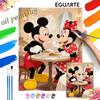 Mickey and Minnie Mouse Dinner Oil Painting by Numbers Art Kit. Handmade Diy Painting Home Decoration Gifts