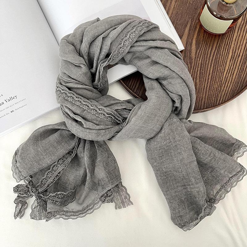 Scarf women's winter high-end sense new linen versatile cotton and linen fashion scarf scarf scarf shawl silk scarf