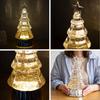 Minami Boeki Christmas Tree Light Stand, Christmas Item, Illuminates, Battery Operated, USB (Gold)