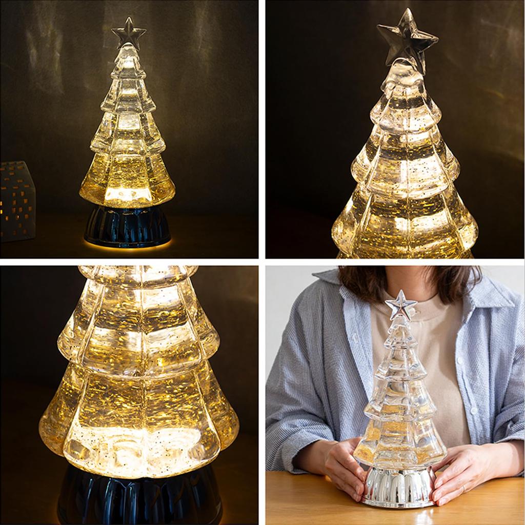 Minami Boeki Christmas Tree Light Stand, Christmas Item, Illuminates, Battery Operated, USB (Gold)