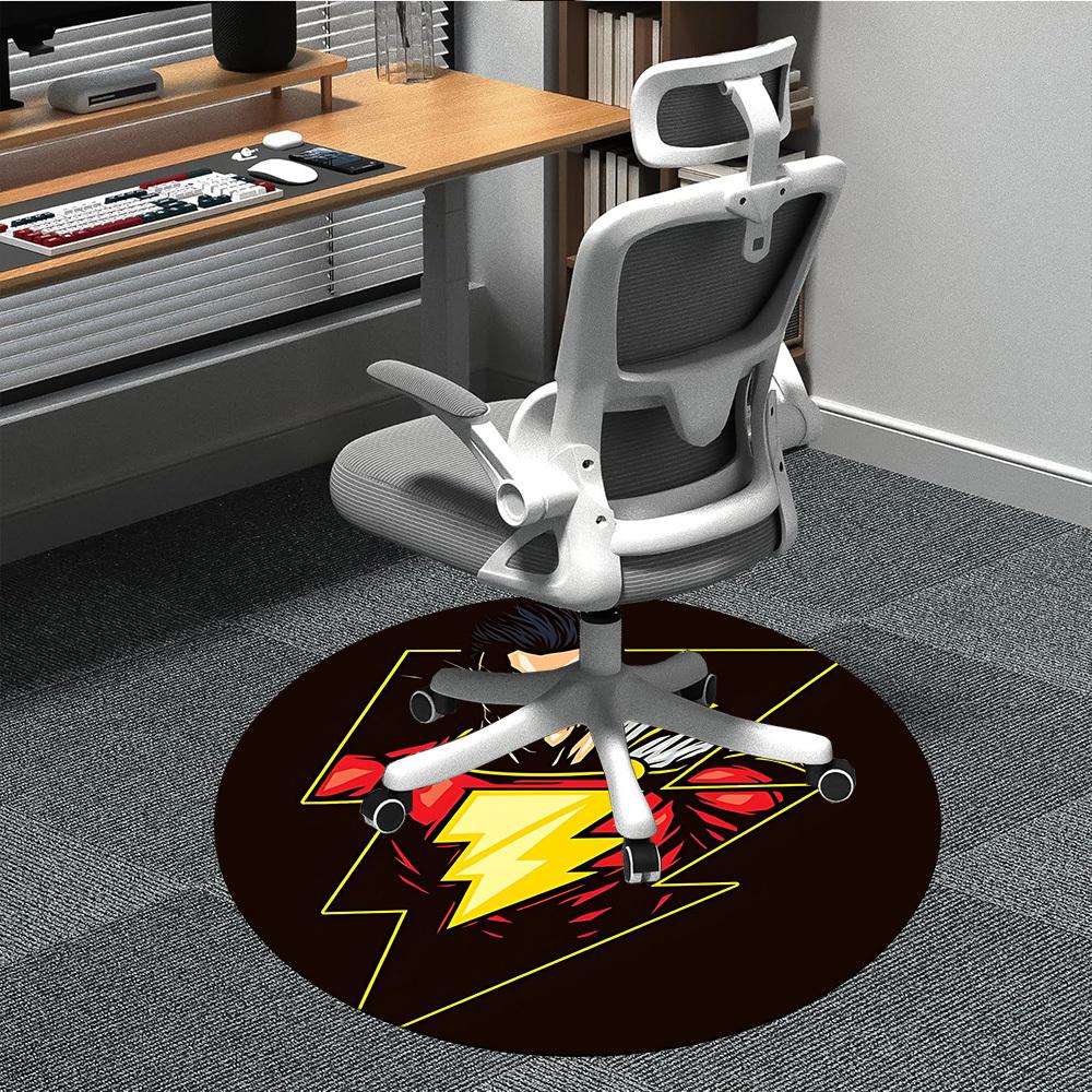 

1pc Superhero Lightning Office Round Area Rug, Under Office Chairs Bedroom Living Room Home Decor, Room Deco, Available in Various Sizes020 80cm by 80cm