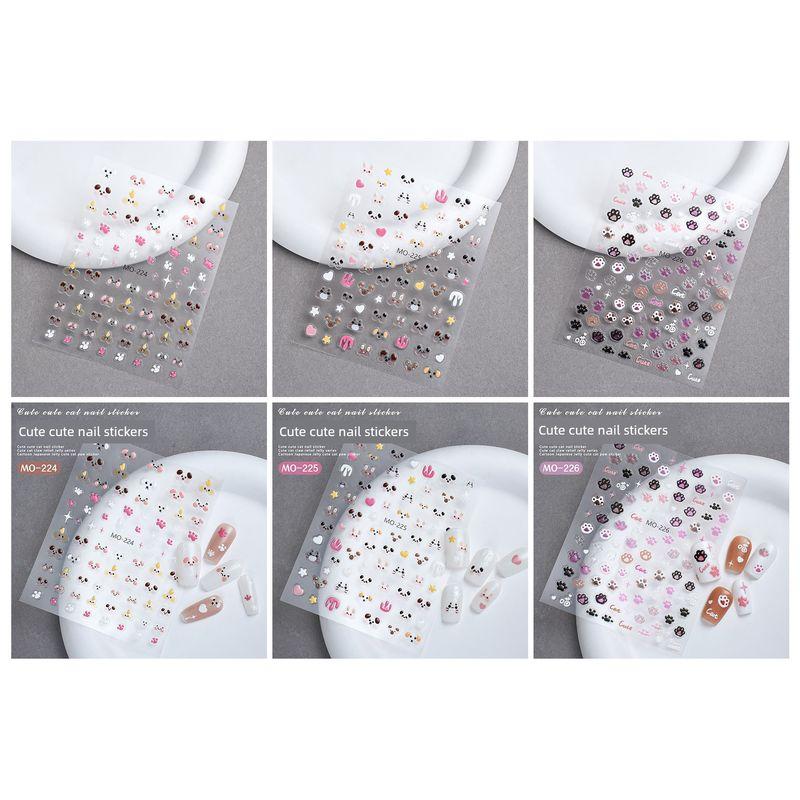 

Очаровательные наклейки для ногтей с щенками и котятами, тисненые, тонкие, прочные, самые продаваемые, клейкие, в японском стиле, украшения для ногтей Three cute pet stickers