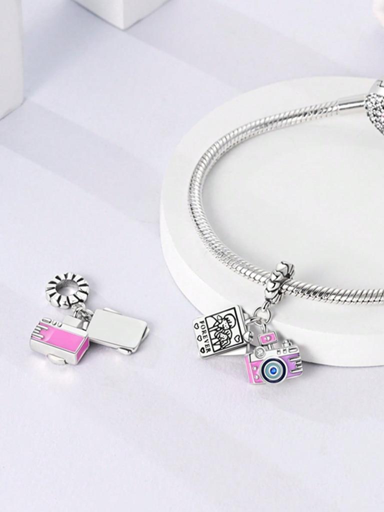 Charms Plata Artistic Painting Camera Pos Beads Copper Plated Fit Copperoriginal Bracelet For Jewelry Making Diy Charm