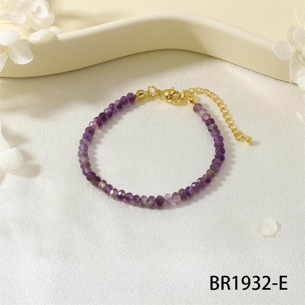 Simple Natural Semi-Precious Stone Fine Flash Bracelet, Amethyst Agate Bracelet, Daily Commuter Bracelet.