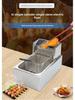6L Single Cylinder Electric Deep Fryer with Thermostat and Timer for Commercial Use