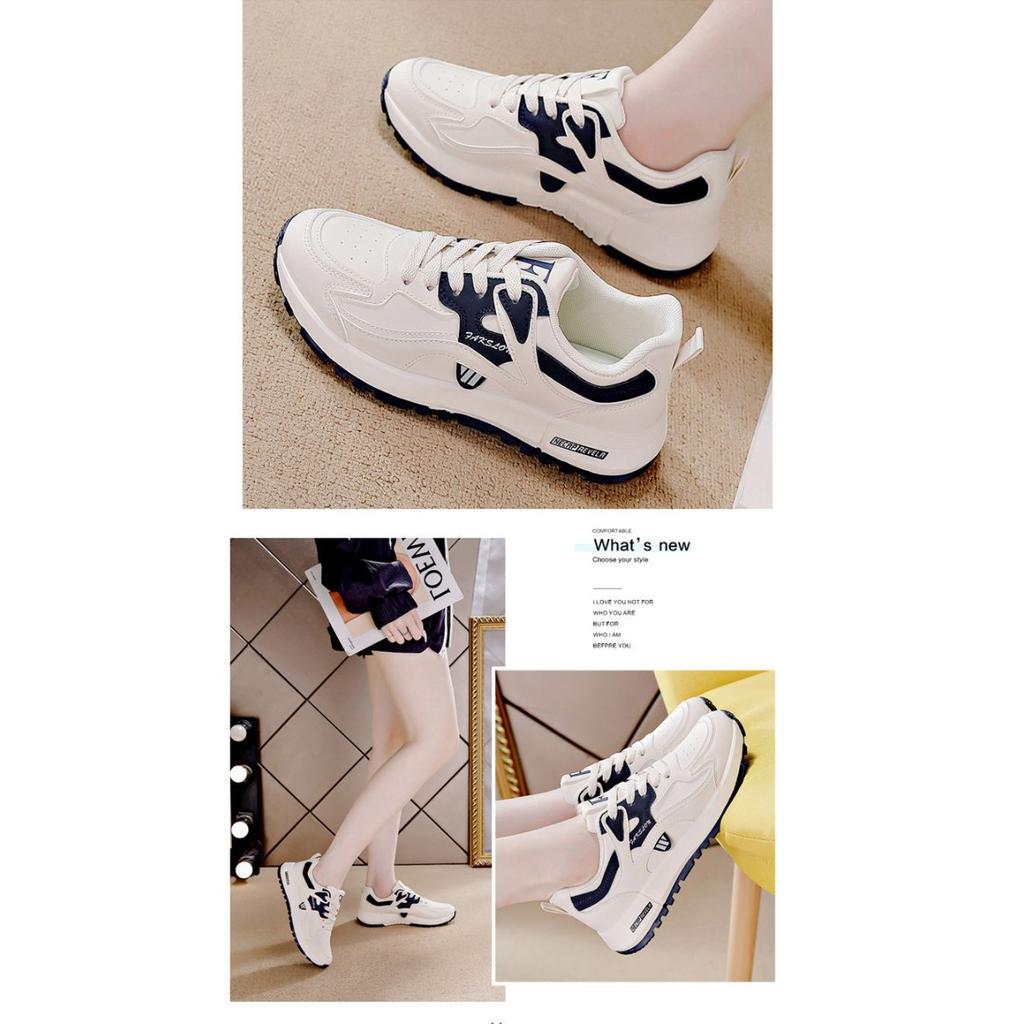 Large Size, Sports Shoes, Women's Shoes, Korean Version, Versatile, Lightweight, Running Shoes, Leather, Casual Shoes