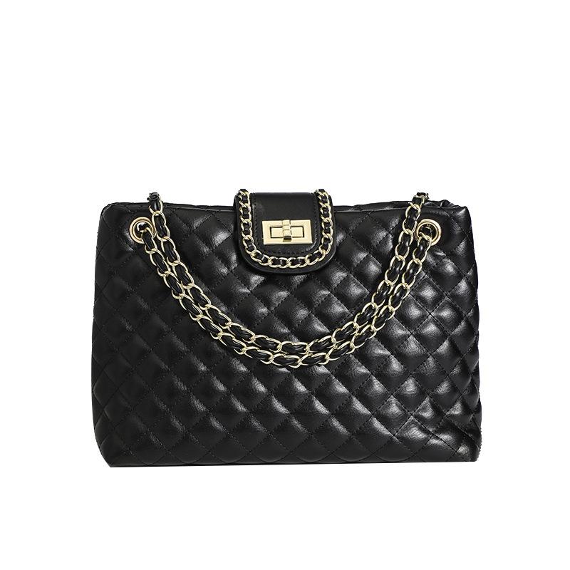 Spring and Summer New Korean Version Simple Single Shoulder Underarm Bag Diamond Tote Bag Large Capacity Commuting Bag Handbag for Women