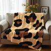 Cartoon Flat Leopard Texture Anime Cartoon Flannel Blanket Soft Warm Throw for Bedroom Sofa Car Kids Holiday Gift