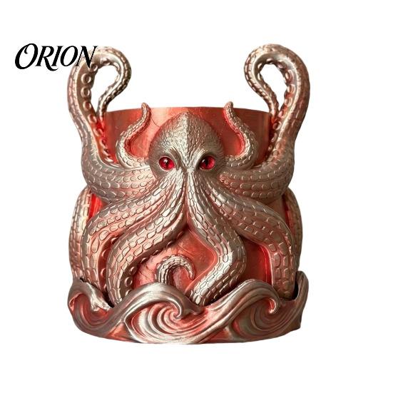 Deep Sea Plant Container 3D Printed Octopus Planter, Planter with Tray, Holder, Nautical Coastal Flower Pot Indoor Outdoor Holder for Cactus,