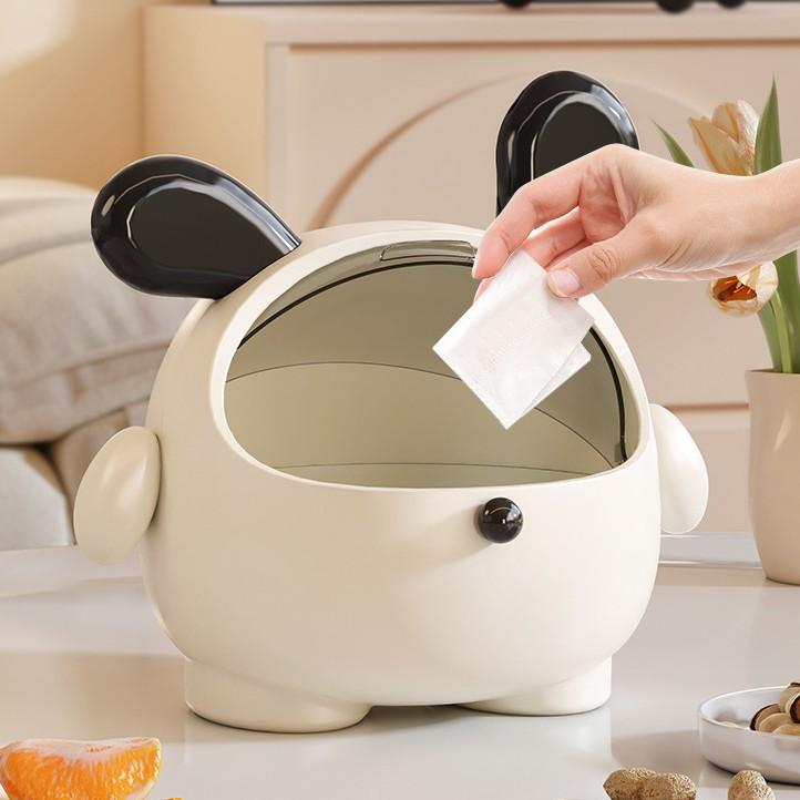 This Is A Cute Household Trash Can with A Lid Large Capacity Mini High-sensitivity and Multi-functional for The Office