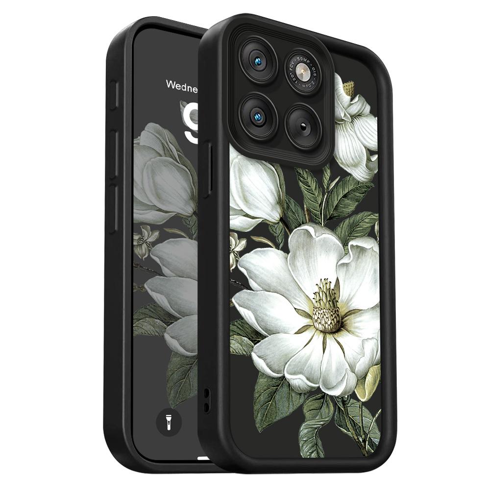 

Magnolia Flower Phone Case For Motorola Edge 70 60 50 40 Fusion Stlue Ne 4G 5G Staircase Soft Cover Moto Edge 50 Ultra чёрный