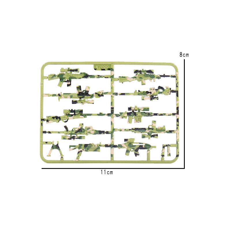 Military WWII Weapons Building Blocks Soldier Figure Toy Gatling M2 Heavy Machine Gun NSV M19 Box Rifle Bullet Chain Mortar K045