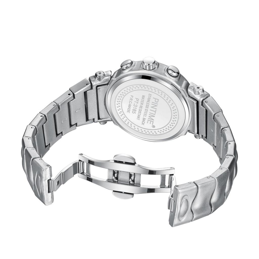 PINTIME Y2K Creative Retro Style Luxury Men's Waterproof Luminous Stainless Steel Watch Fashion Punk Date Quartz Watches