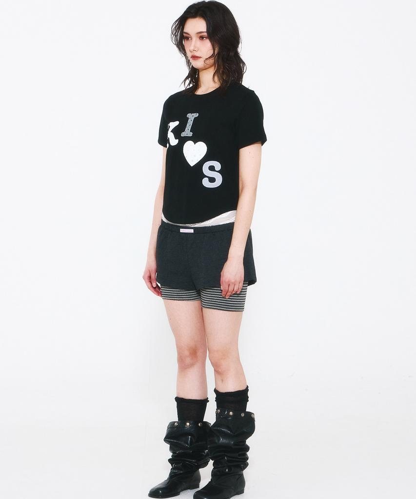 Kimseupeulesikoteunmakes Messi Kith Logo Applique T-Shirt Black