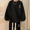 [FEISEDY] Hoodie Sweatshirt Men's Stylish T-Shirt Pullover Casual Loose Large Size Hoodie Round Neck Long Sleeve Soft Light Comfortable Popular