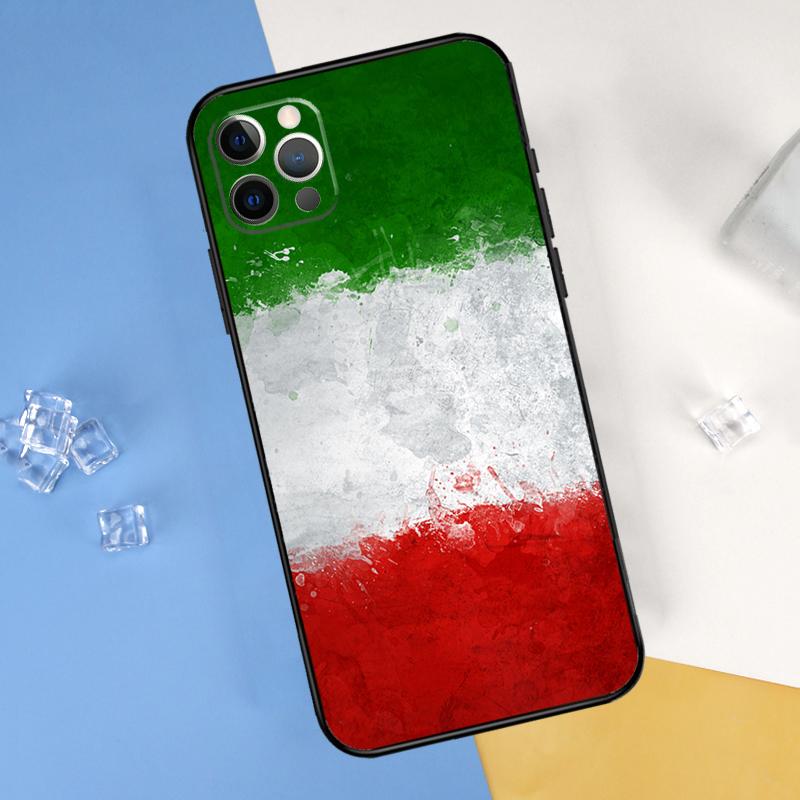 Italian Italy Flag Phone Case For iPhone 16 Pro 15 Pro 11 13 14 Pro Max 12 Mini XR 16 15 Plus 16e Cover Shell
