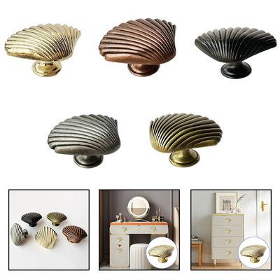 Furniture Handles Cabinet Drawer Knobs Zinc Alloy Cupboard Door Handle Shell Shape Handle Furniture Handware Pull Handles