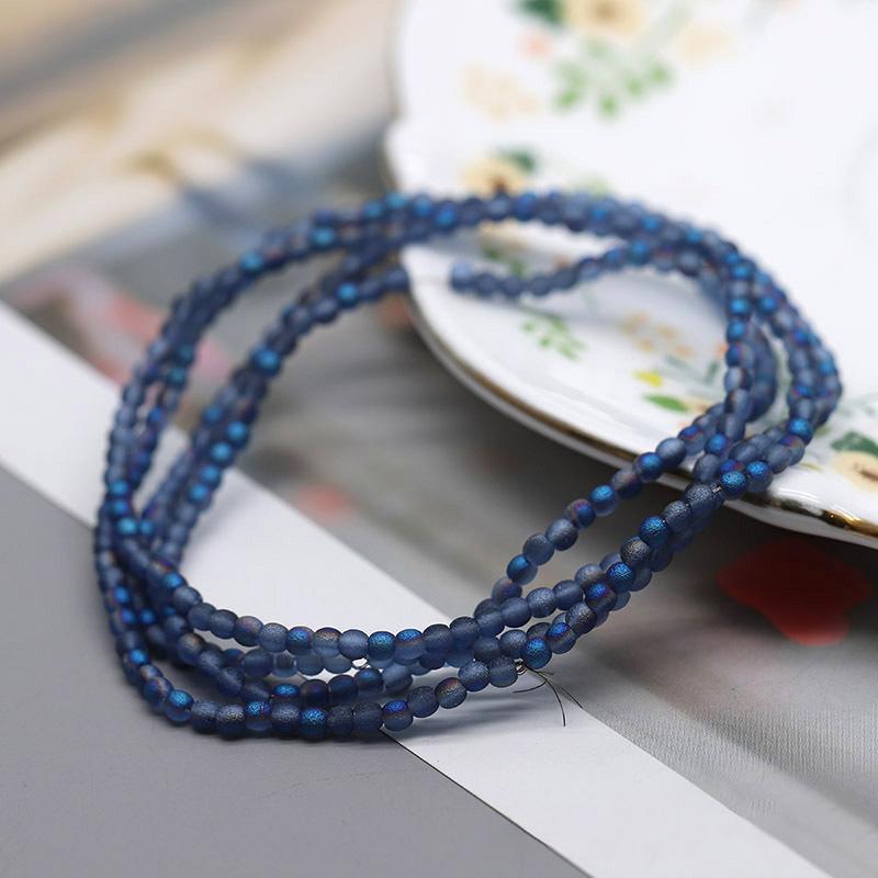 Matte Color Crystal Glass Beads 3mm 145pcs Round Loose Spacer Beads for Clothing Embroidery Decor Craft Making