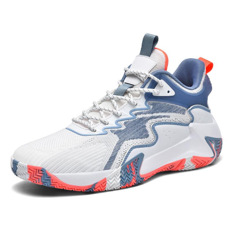 Summer new men's shoes fly-woven mesh basketball shoes rubber outsole men's shock-absorbing and wear-resistant actual sports shoes boots